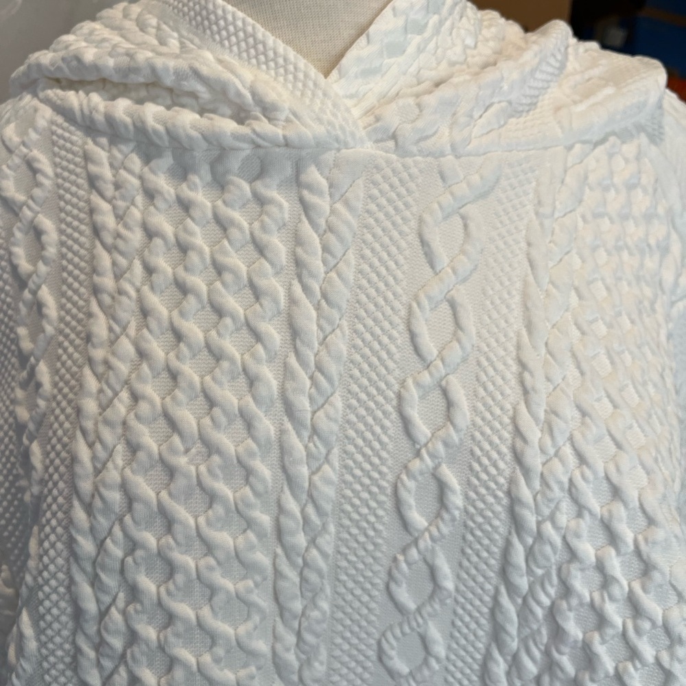 Textured White Hoodie - Picture 4 of 9